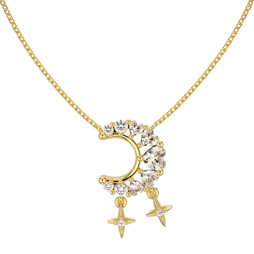 Necklace Moon Hollow Design XINGX Tassel Love Heart