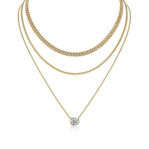 925 Silver European And American Twin Clavicle Chain Necklace