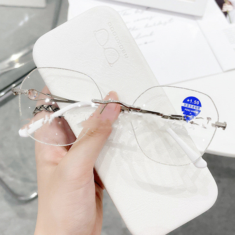 Internet-famous Starry Sky Metal Womens Blue-Light-Blocking Glasses