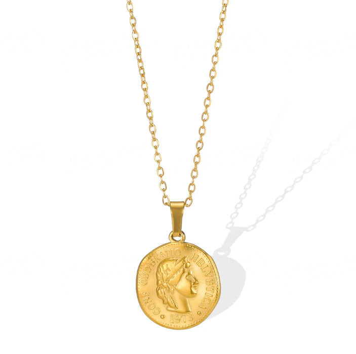New Copper Zircon Gold-Plated Pendant Necklace