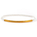 Metal Bead Bracelet With Contrasting Color Patchwork