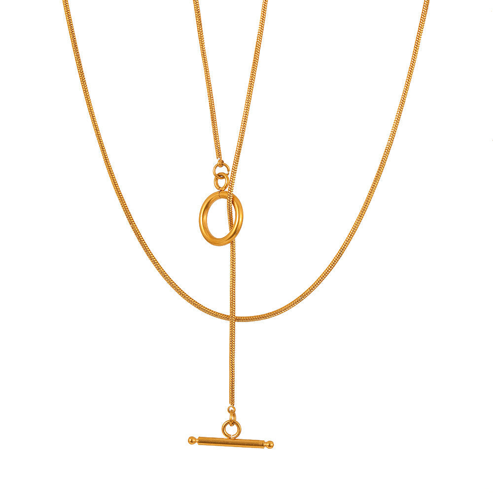 Fashionable Round Snake Necklace Made Of Stainless Steel