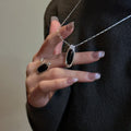 S925 Sterling Silver Niche Design Waterdrop-Shaped Agate Necklace