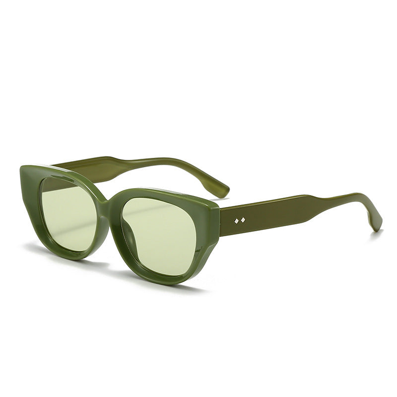 Leopard-Print Cat-Eye Sunglasses Womens UV-Protective Sun Glasses