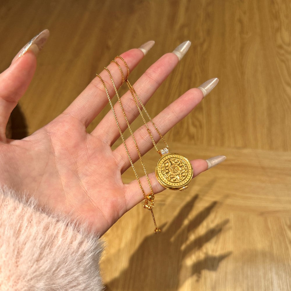 Heavy Industry Ancient Chinese Compass Necklace