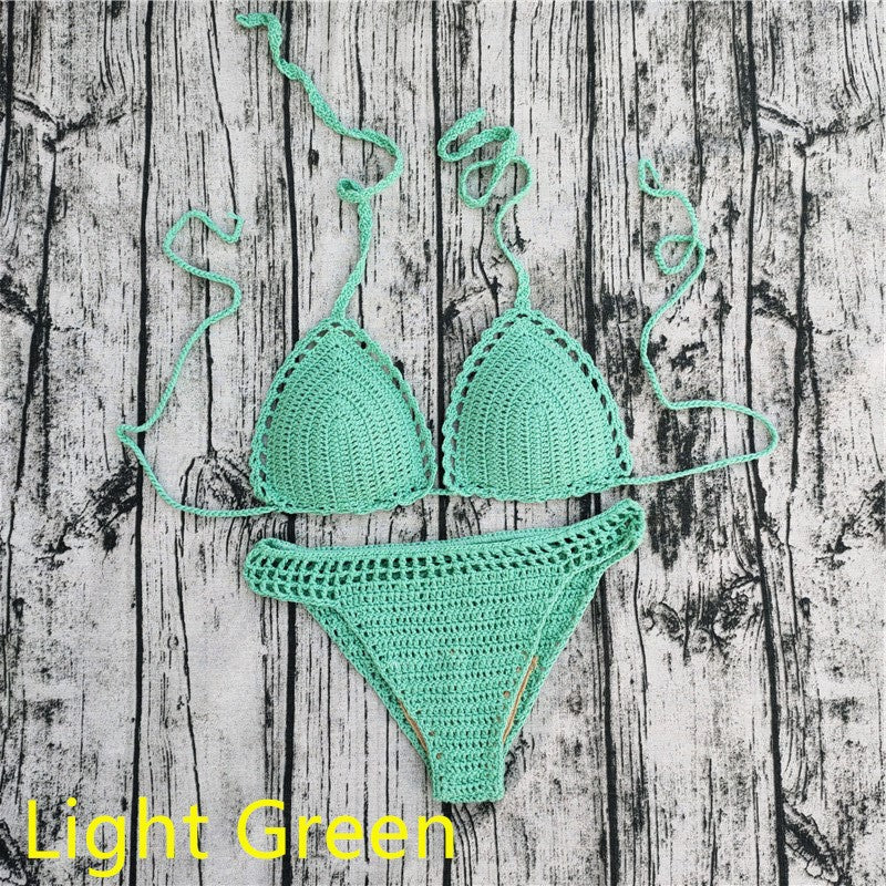 Handmade Crochet Bikini Sets Push-Up Pads Swimsuits